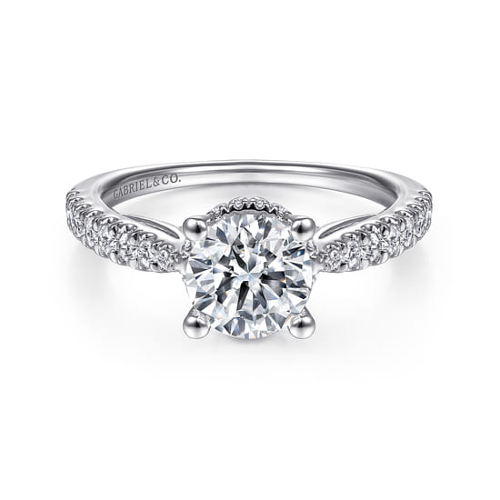 Gabriel - 14K White Gold Round Diamond Engagement Ring