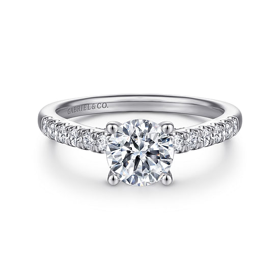 Gabriel - 14K White Gold Round Diamond Engagement Ring