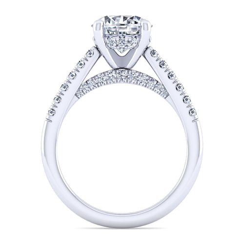 14K White Gold Round Diamond Engagement Ring