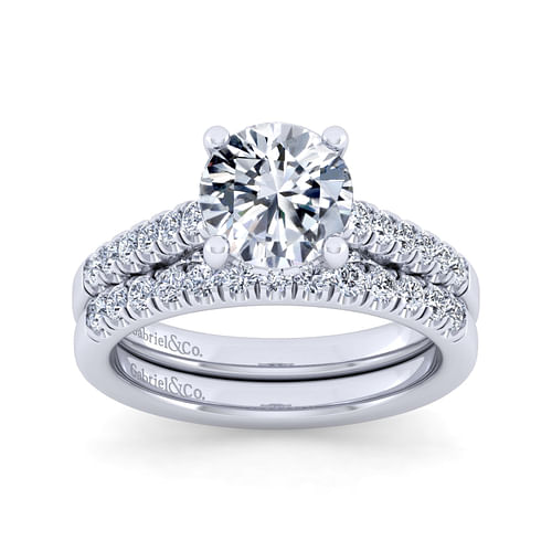 14K White Gold Round Diamond Engagement Ring