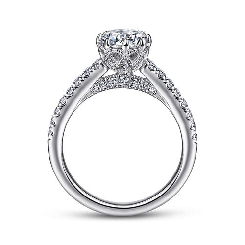 14K White Gold Round Diamond Engagement Ring