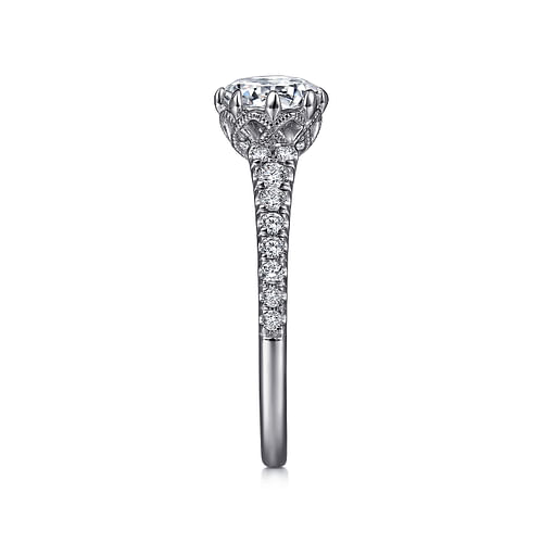 14K White Gold Round Diamond Engagement Ring