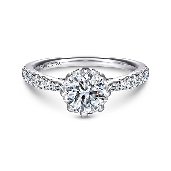 Gabriel - 14K White Gold Round Diamond Engagement Ring