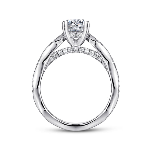 14K White Gold Round Diamond Engagement Ring