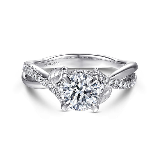 Gabriel - 14K White Gold Round Diamond Engagement Ring