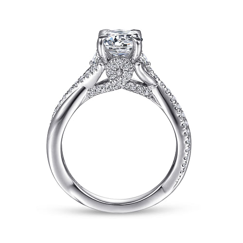 14K White Gold Round Diamond Engagement Ring