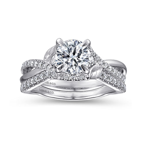 14K White Gold Round Diamond Engagement Ring