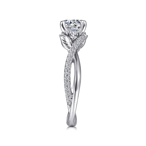 14K White Gold Round Diamond Engagement Ring