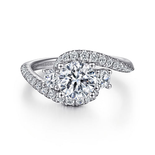 14K White Gold Round Diamond Engagement Ring