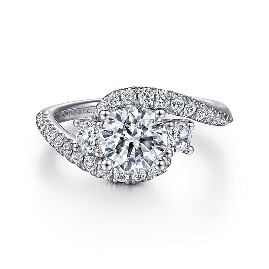 Gabriel - 14K White Gold Round Diamond Engagement Ring