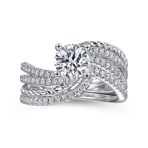 14K White Gold Round Diamond Engagement Ring