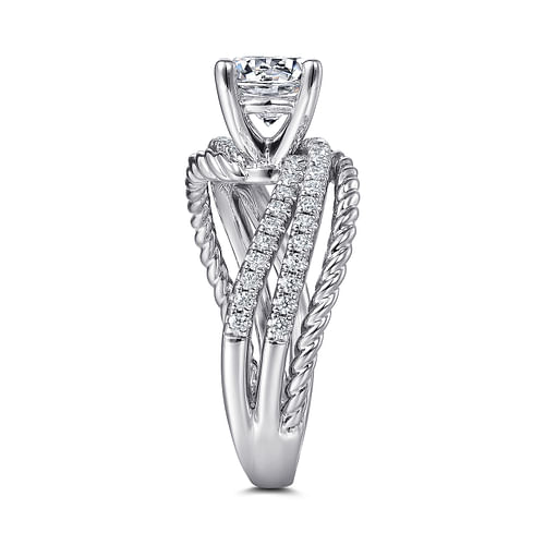 14K White Gold Round Diamond Engagement Ring