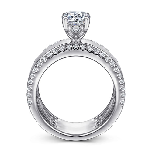 14K White Gold Round Diamond Engagement Ring