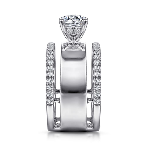 14K White Gold Round Diamond Engagement Ring