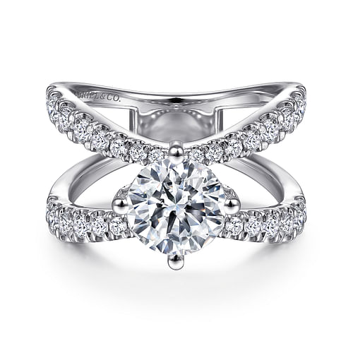 14K White Gold Round Diamond Engagement Ring