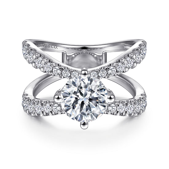 Gabriel - 14K White Gold Round Diamond Engagement Ring