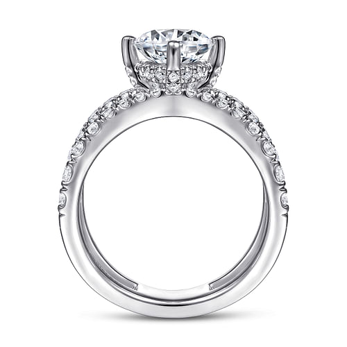 14K White Gold Round Diamond Engagement Ring