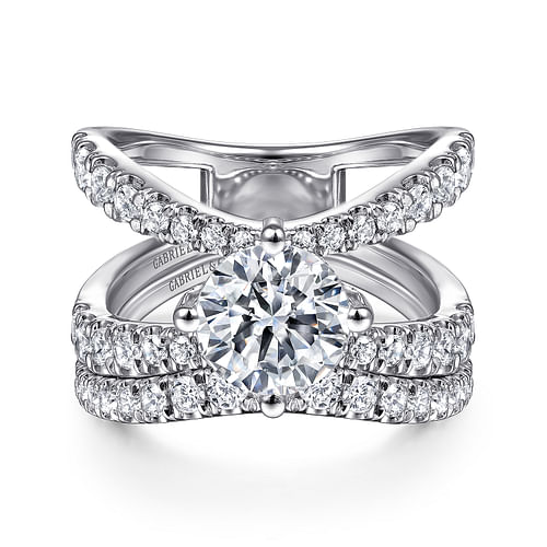 14K White Gold Round Diamond Engagement Ring