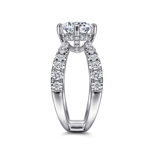 14K White Gold Round Diamond Engagement Ring