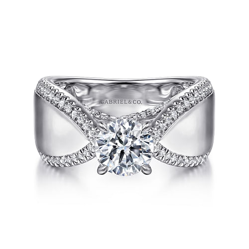 14K White Gold Round Diamond Engagement Ring