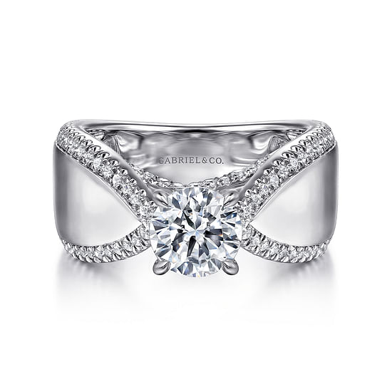 Gabriel - 14K White Gold Round Diamond Engagement Ring