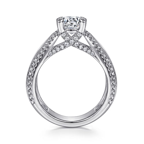 14K White Gold Round Diamond Engagement Ring