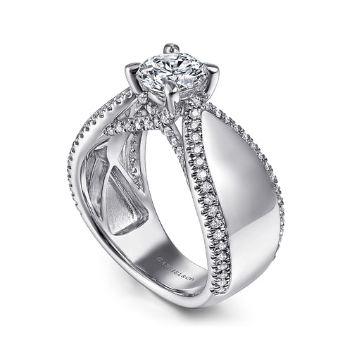 14K White Gold Round Diamond Engagement Ring