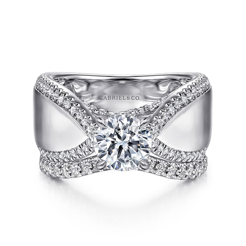 14K White Gold Round Diamond Engagement Ring