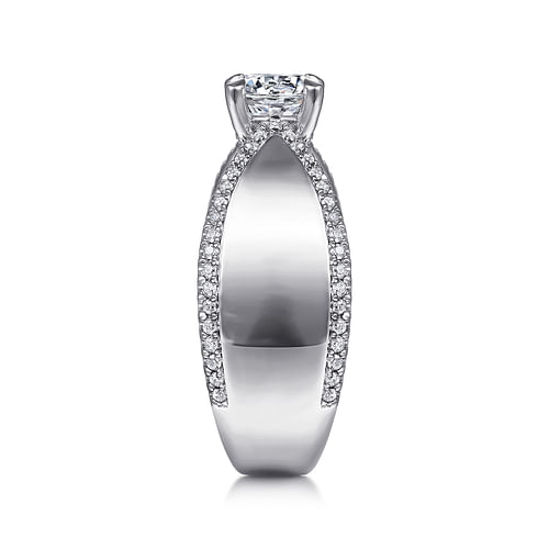 14K White Gold Round Diamond Engagement Ring