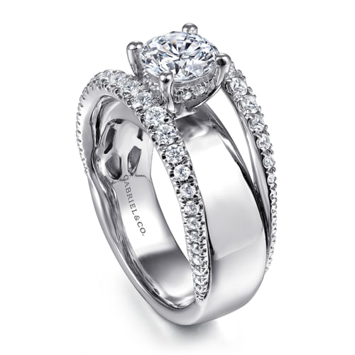 14K White Gold Round Diamond Engagement Ring