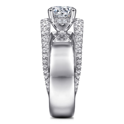 14K White Gold Round Diamond Engagement Ring