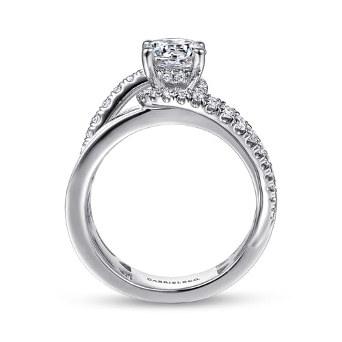 14K White Gold Round Diamond Engagement Ring
