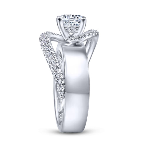 14K White Gold Round Diamond Engagement Ring
