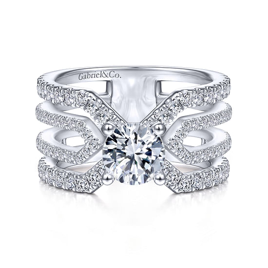 Gabriel - 14K White Gold Round Diamond Engagement Ring