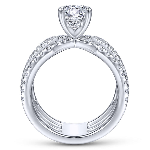 14K White Gold Round Diamond Engagement Ring