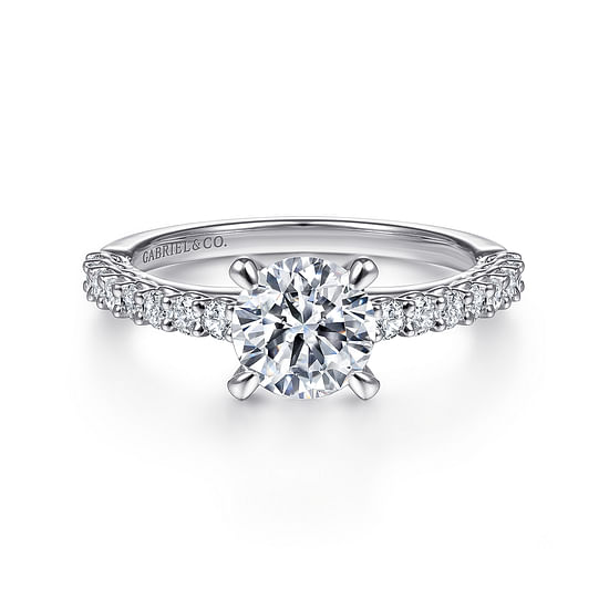 Gabriel - 14K White Gold Round Diamond Engagement Ring