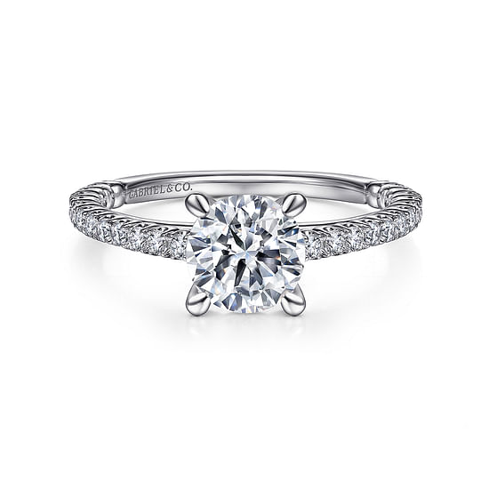 Gabriel - 14K White Gold Round Diamond Engagement Ring