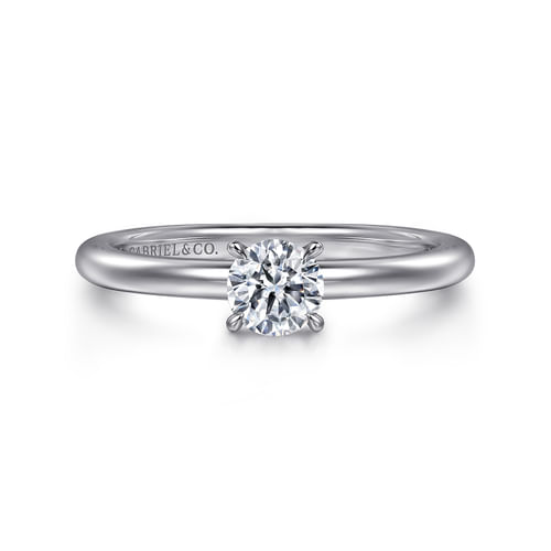 14K White Gold Round Diamond Engagement Ring