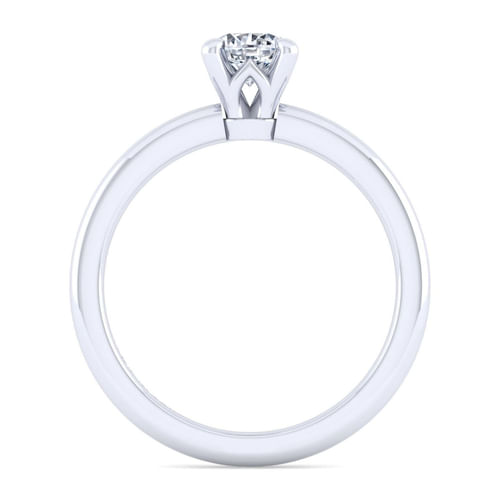 14K White Gold Round Diamond Engagement Ring