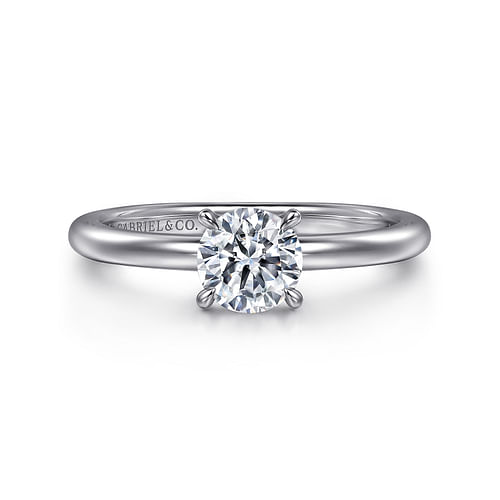 14K White Gold Round Diamond Engagement Ring