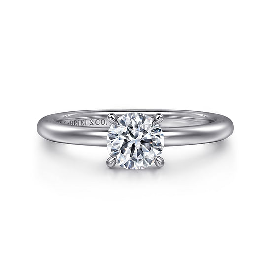 Gabriel - 14K White Gold Round Diamond Engagement Ring