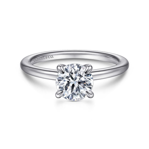 14K White Gold Round Diamond Engagement Ring