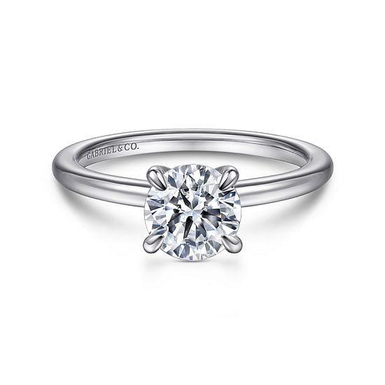 Gabriel - 14K White Gold Round Diamond Engagement Ring