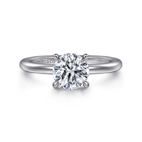 14K White Gold Round Diamond Engagement Ring