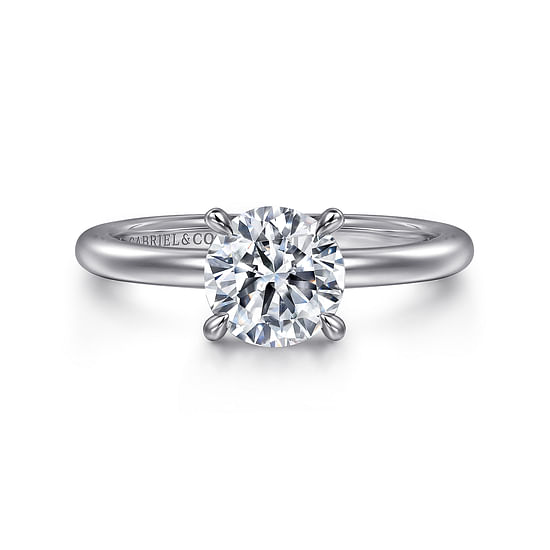 Gabriel - 14K White Gold Round Diamond Engagement Ring