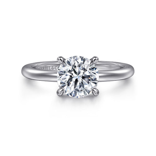 14K White Gold Round Diamond Engagement Ring