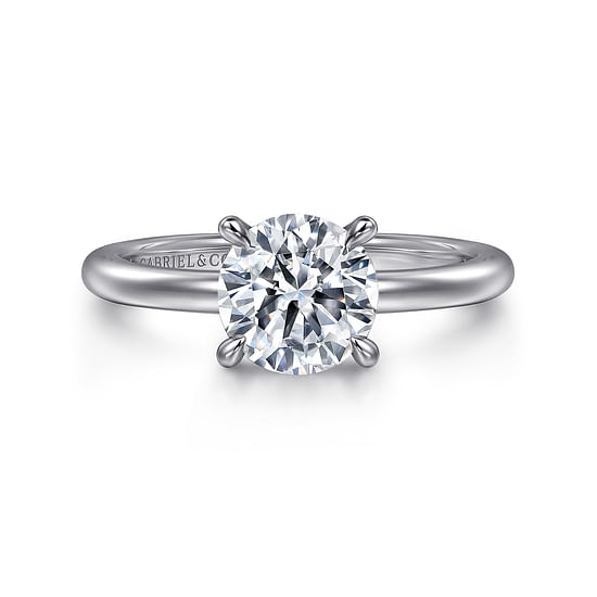 Gabriel - 14K White Gold Round Diamond Engagement Ring