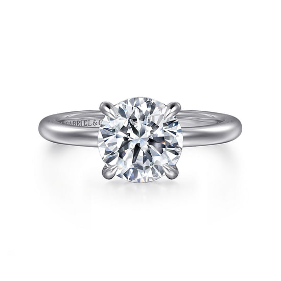 Gabriel - 14K White Gold Round Diamond Engagement Ring