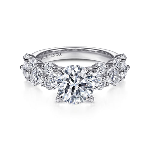 14K White Gold Round Diamond Engagement Ring