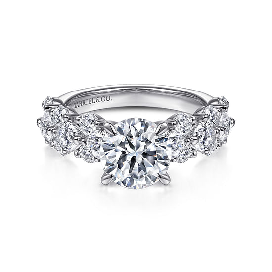 Gabriel - 14K White Gold Round Diamond Engagement Ring